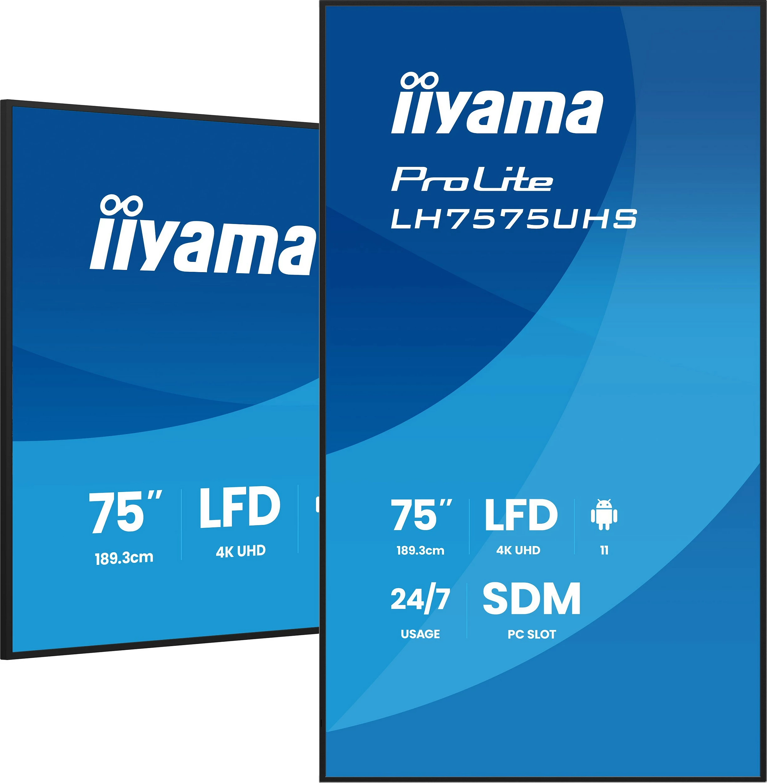 Ekran i madh iiyama ProLite LH7575UHS-B2AG, 75 inç, 4K UHD, 3x HDMI, DisplayPort, i zi