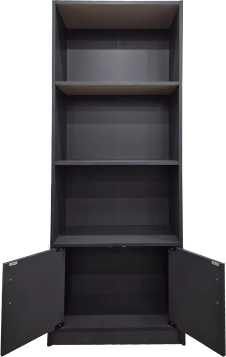 Raft librash Tekaro me dollap, ngjyrë antracit, 60x29x166cm