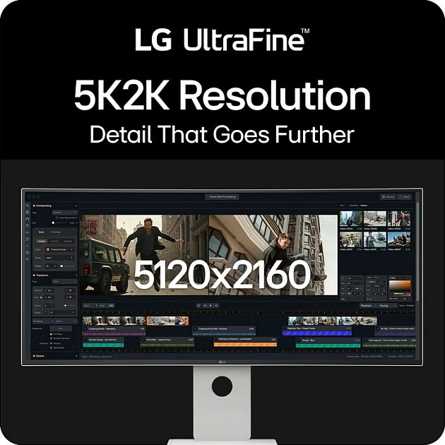 Monitor LG UltraFine 40U990A-W, 40", 5K2K 5120x2160, Nano IPS Black, Thunderbolt 5, FreeSync Premium, i zi