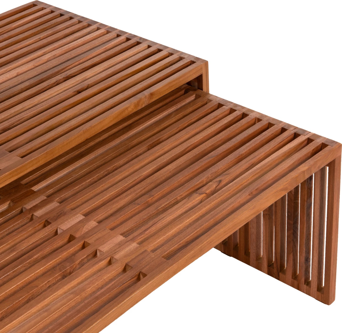 Set tavolinash kafeje NYA FH9548 dru tik ngjyrë natyrale 116x60x46.5H cm