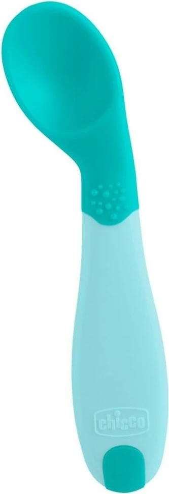 Lugë për bebe Chicco First Spoon 8m+ turquoise, 1 copë