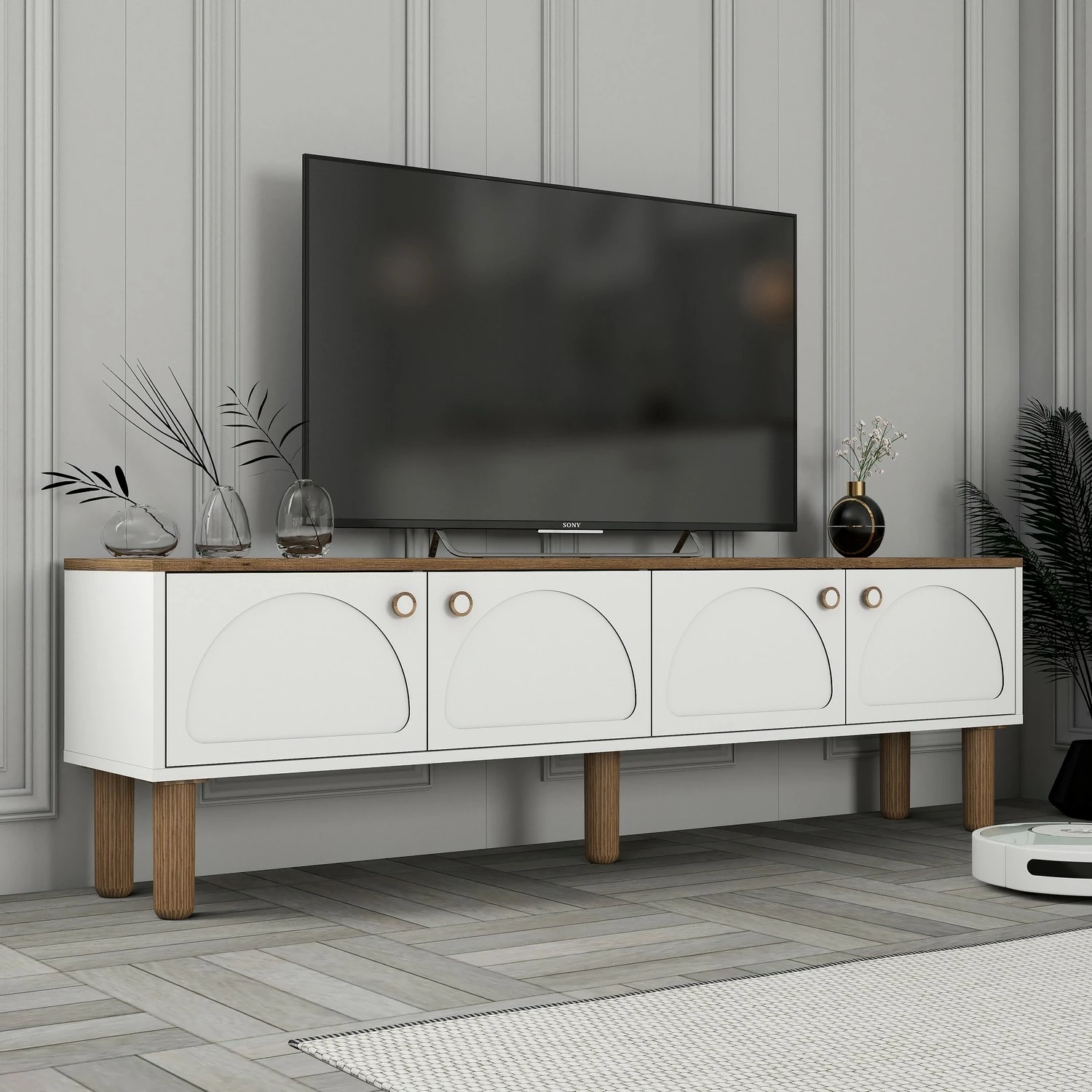 Komodë TV Skye Decor, Bohem 850, e bardhë