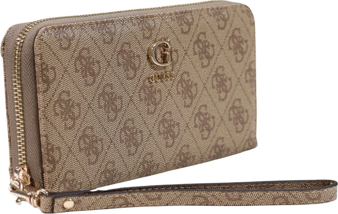 Portofol për femra Guess Coleen Logo SML Zip, latte