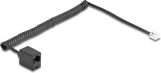 Kabllo telefonike DeLOCK 88721, RJ-11 në RJ-45, 2 m, spirale, e zezë