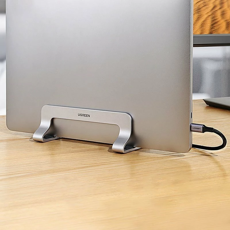 Mbajtëse vertikale për laptop Ugreen 20471B, e rregullueshme 12–26 mm, aliazh zinku, Silver, 1 copë