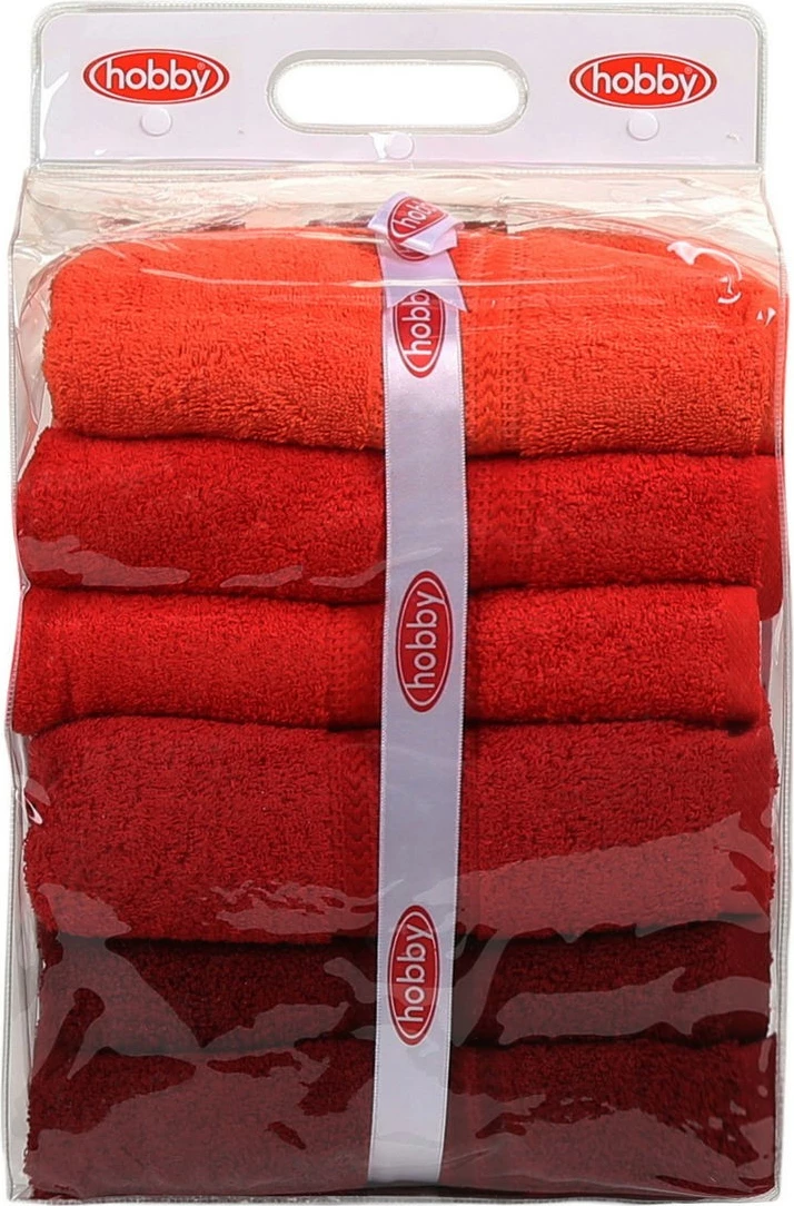 Set peshqirësh për banjo (4 copë), Mijölnir, ngjyra të ndezura - e kuqe