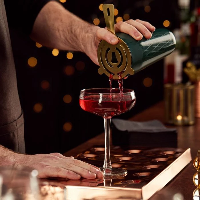 Set koktejsh VONSHEF Parisian 1000445, shaker 550 ml, 6 copë, jeshile/ari