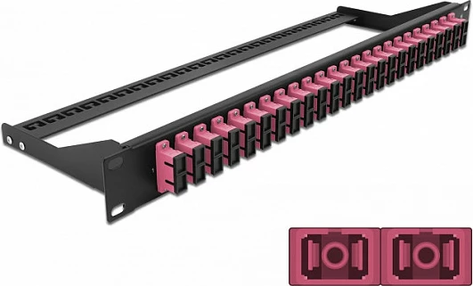 Patchpanel fiber optik DeLOCK 19" 24-Port SC Duplex, 1U, zi/vjollcë