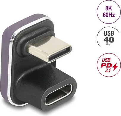 Adapter USB-C DeLOCK 60737, USB4 40Gbps, PD 3.1 240W, 8K, vjollcë