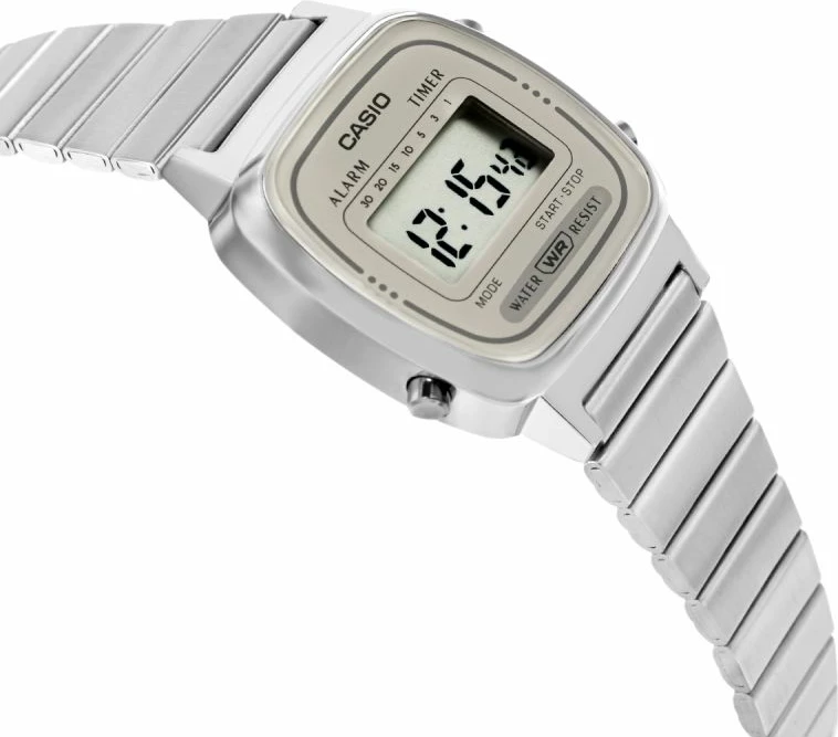 Orë dore digjitale femra CASIO LA670WEA-8AEF, argjend
