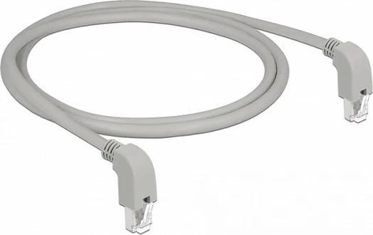 Kabllo rrjeti DeLOCK 85868 Cat6 S/FTP, 1m, RJ-45 me kënd, gri