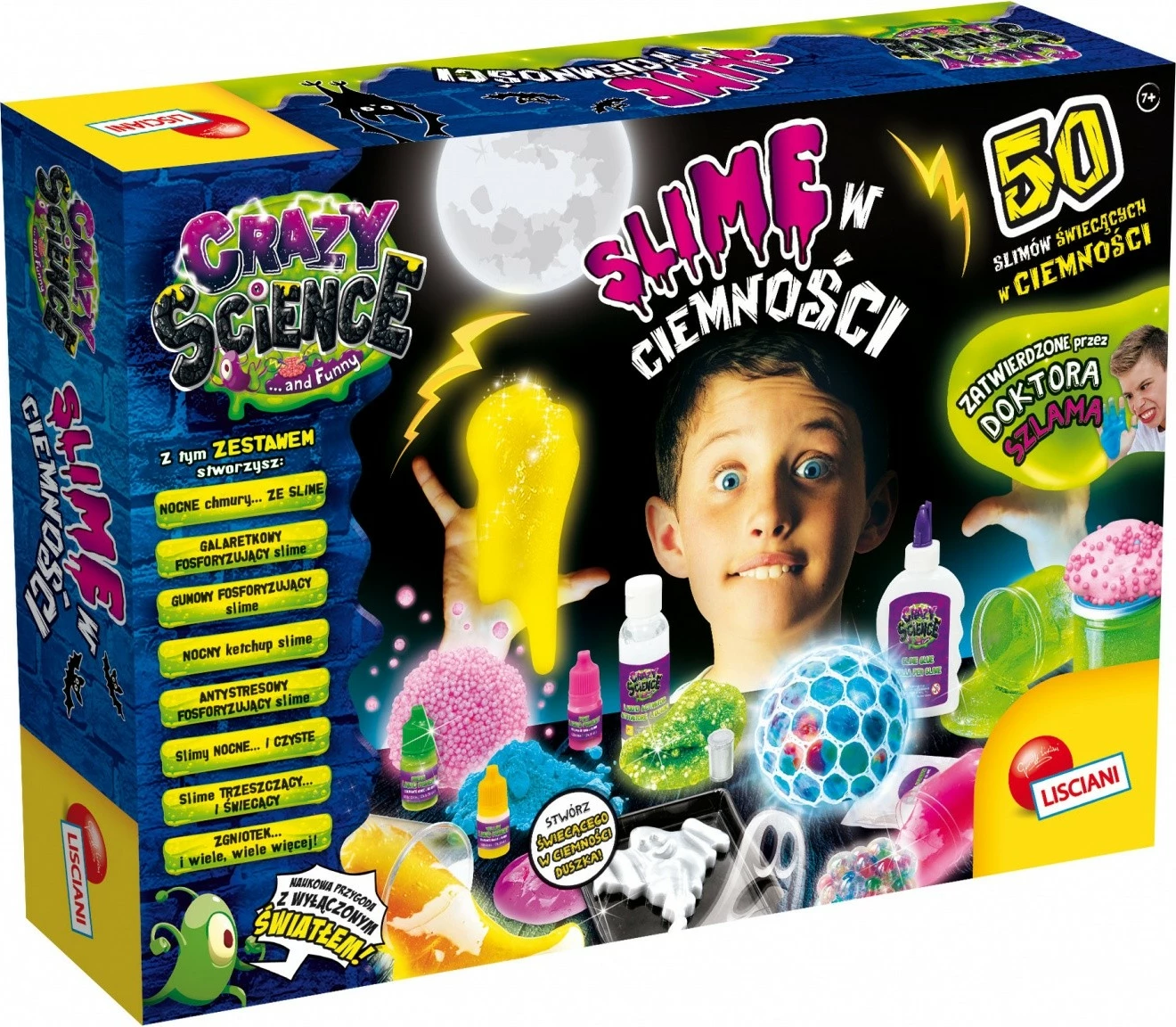Set shkencor për slime që ndriçon, Lisciani Crazy Science, 304-PL89239, me aksesorë të ndryshëm