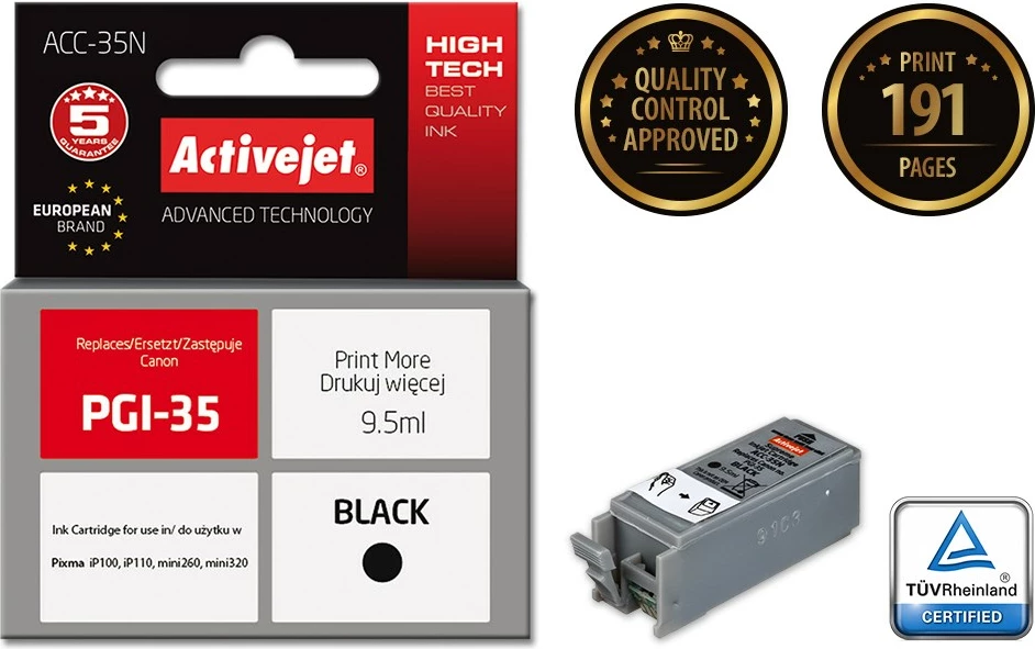 Ngjyrë zëvendësuese Activejet ACC-35N për printer Canon, e zezë