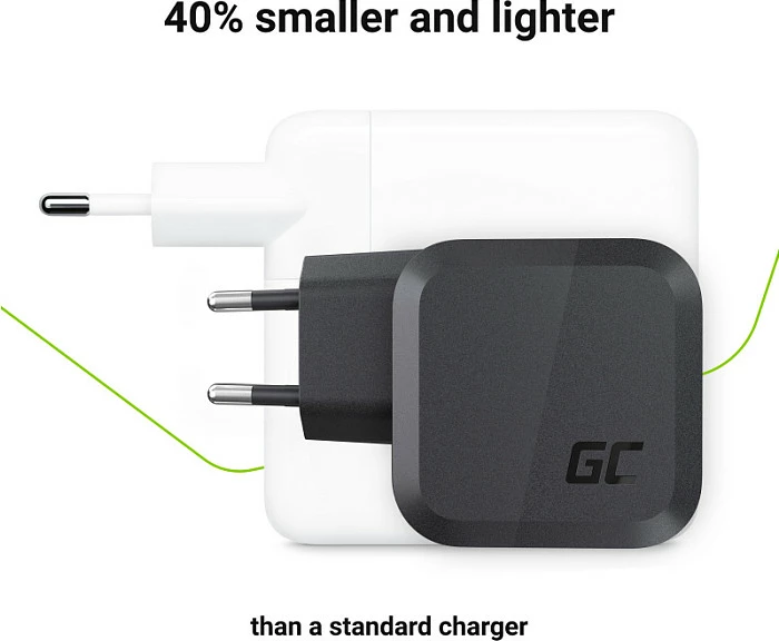 Karikues Green Cell CHARGC08 PowerGaN 65W, 2x USB-C PD + USB-A QC 3.0, i zi