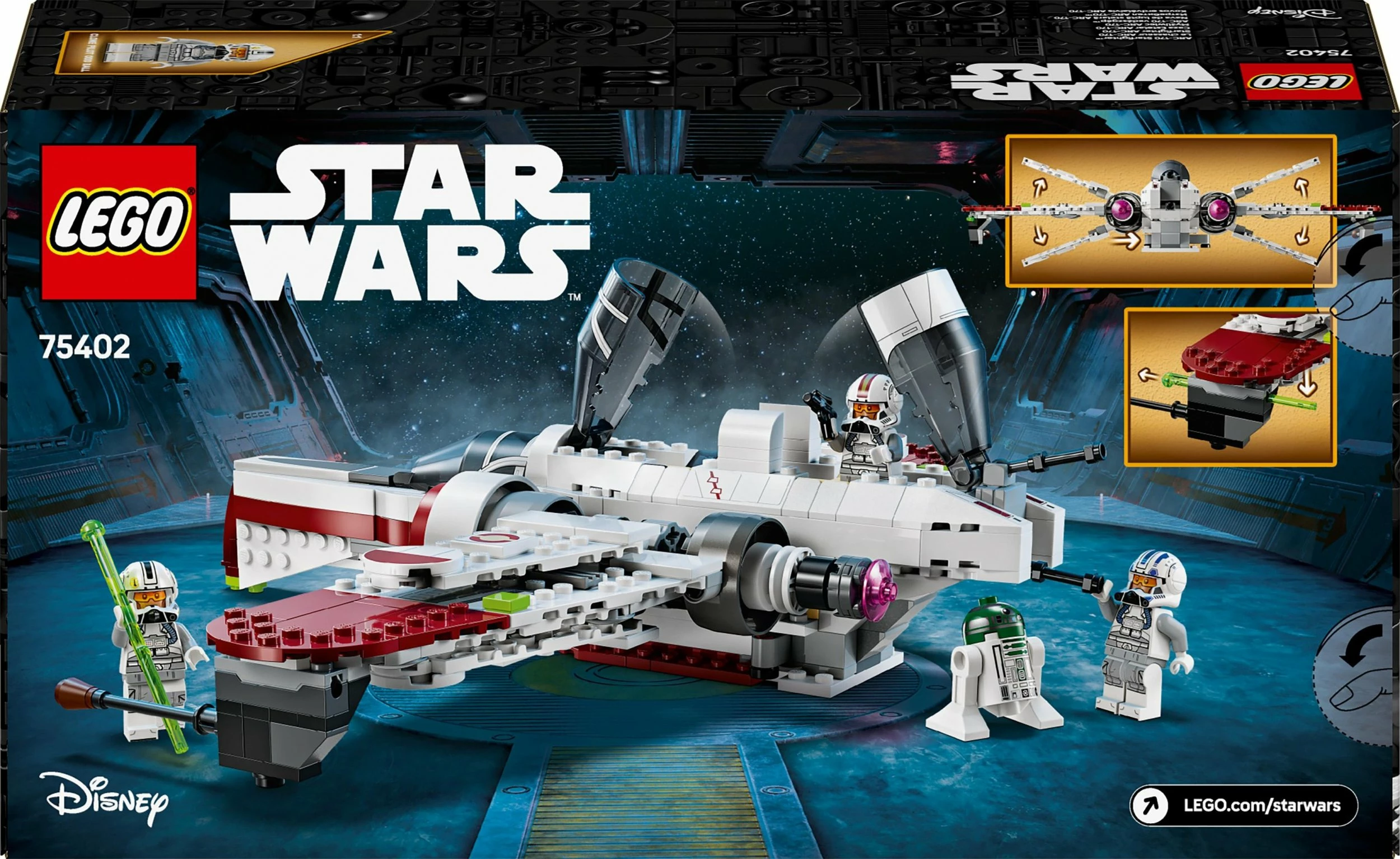 Set ndërtimi LEGO Star Wars ARC-170 Fighter 75402, 497 pjesë, 9+ vjeç, bardhë/kuqe
