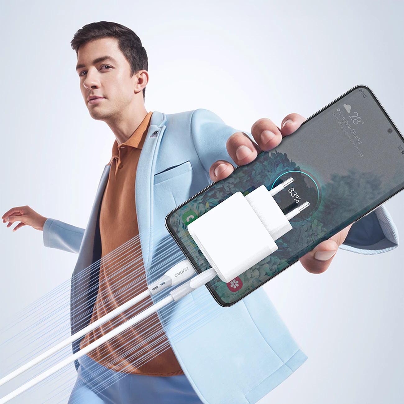 Kabllo USB-C në USB-C Dudao L25SC 60W 2 m, thurje silikoni, e bardhë, në kuti