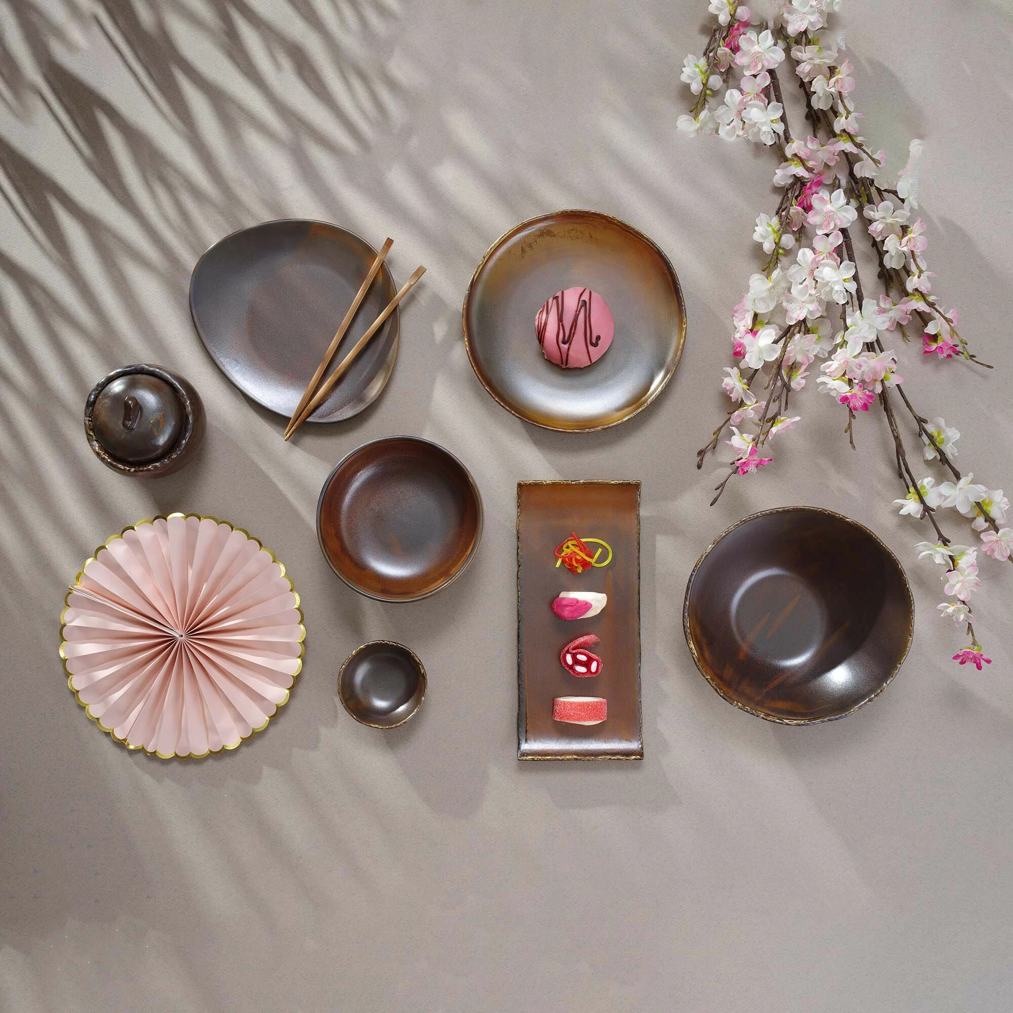 Enë sheqeri Fine Dine Aurum 400 ml 105x110 mm kafe e errët, set 3 copë