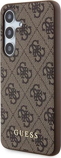 Mbështjellës Guess 4G Metal Gold Logo për Samsung Galaxy S24, Kafe