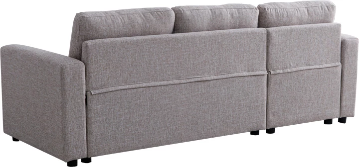 Kamore këndore e kthyeshme me hapësirë për depo, stof bezhë, 223x146x85cm