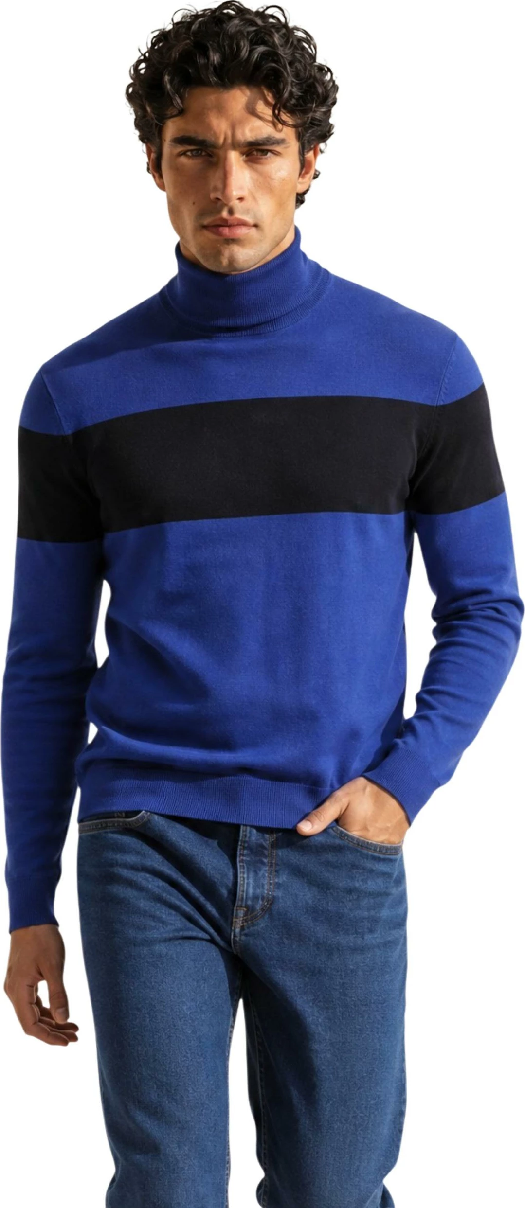 Xhemper me jakë të lartë për meshkuj Armani Exchange XM002987 AF26379, kaltër qielli