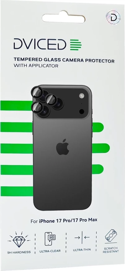Dviced Tempered Glass Camera Protector for iPhone 17 Pro / 17 Pro Max with Applicator