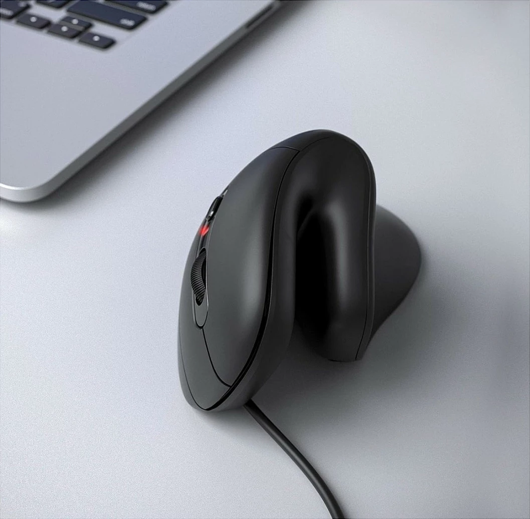 Maus ergonomik vertikal EQUIP, USB-A/USB-C, 7200 DPI, 6 butona, kabllo 1.8m, i zi