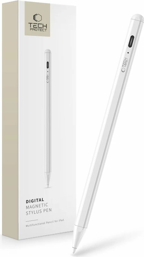 Stilolaps digjital Tech-Protect për iPad, me magnet, LED, i bardhë