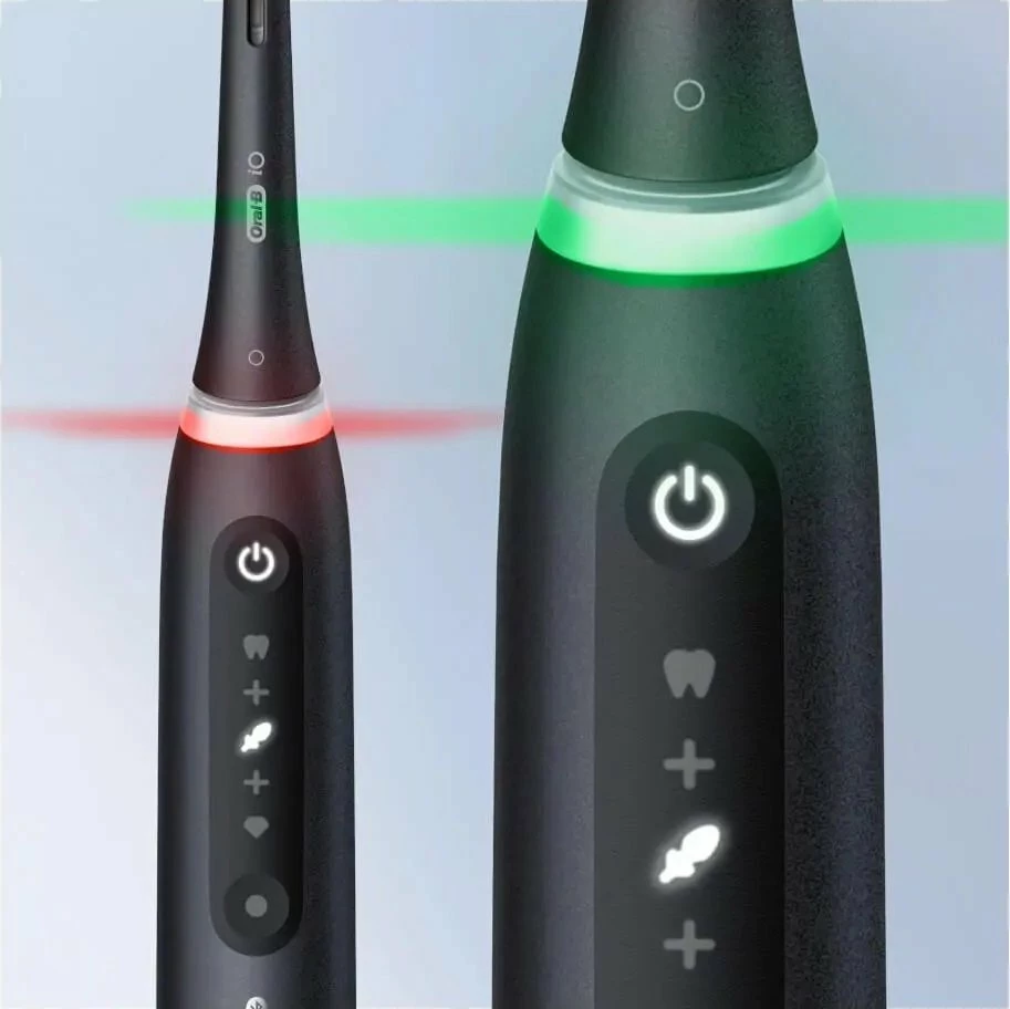 Furçë dhëmbësh elektrike Oral-B iO Series 5, 5 moda, me sensor presioni, me aplikacion, magnetic, e zezë mat, set me 1 kokë + kutizë udhëtimi