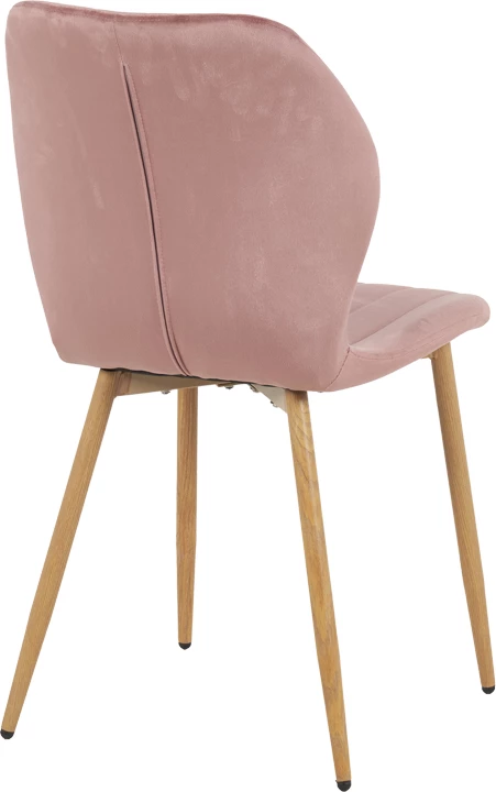 Karrige Jelour kadife, ngjyrë mollë e kalbur, këmbë metalike natyrale, 46.5x60x84cm, set prej 4 copësh