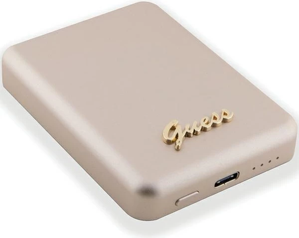 Powerbank wireless Guess Metal Script Logo MagSafe, 5000mAh, 15W, Ari
