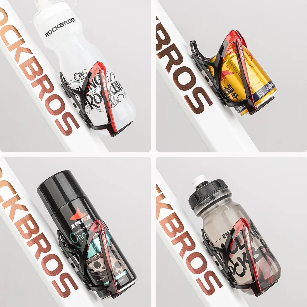 Mbajtës shishe për biçikletë Rockbros FK338, PC, zi e kuqe