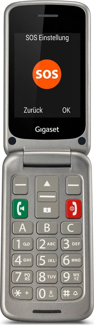 Celular Gigaset GL590, 32MB RAM, 32MB ROM, ekran 2.8 inç, slot MicroSD, titansilber