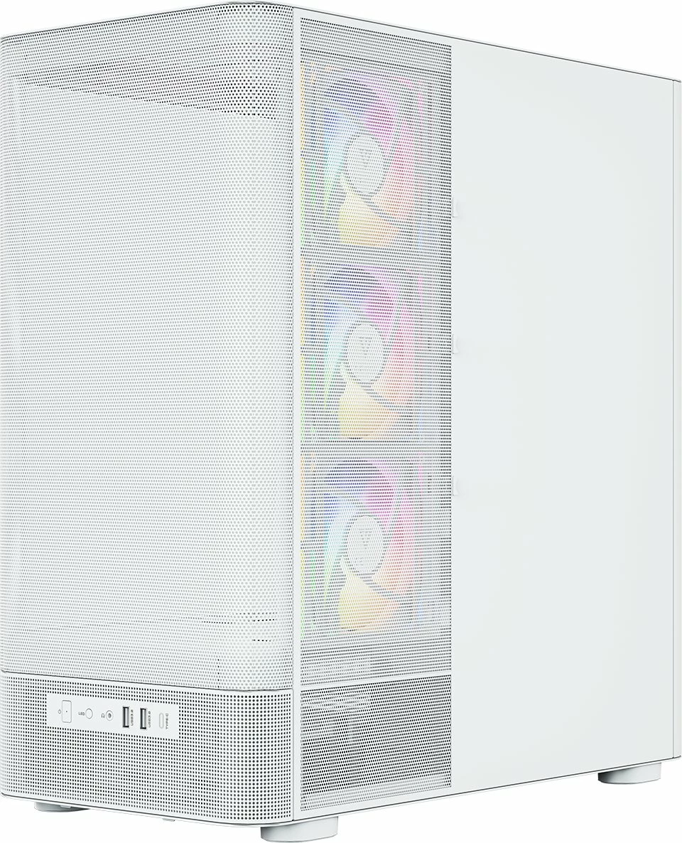 Kasë Modecom Volcano AQ400 ARGB MC-A-AQ400-4FA-W, Midi Tower ATX/mATX/ITX, LCD ekran, 4x120mm ARGB, e bardhë