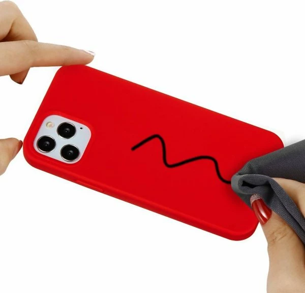 Mbështjellës ONASI 13390 për iPhone 13 Pro, silikon i lëngshëm, kuqe