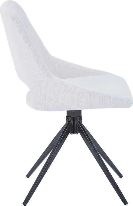 Set tavoline me karrige Gustas-Luciano I, gur i sinterizuar, ngjyrë mermeri të bardhë, pëlhurë bezhë, 120x60x75cm, 5 copë