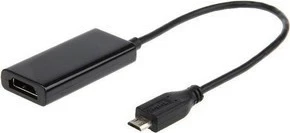 Adapter Gembird A-MHL-002, MHL(M) në HDMI(F) + USB Micro(BF), 16cm, Zi