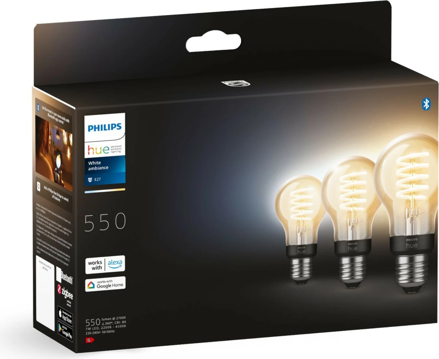 Llambë smart Philips Hue 8720169258266, Bluetooth, E27, A60, Dritë variabile