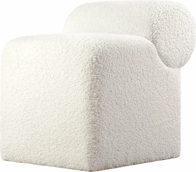 Puf Atelier del Sofa, monlik kürk, i bardhë