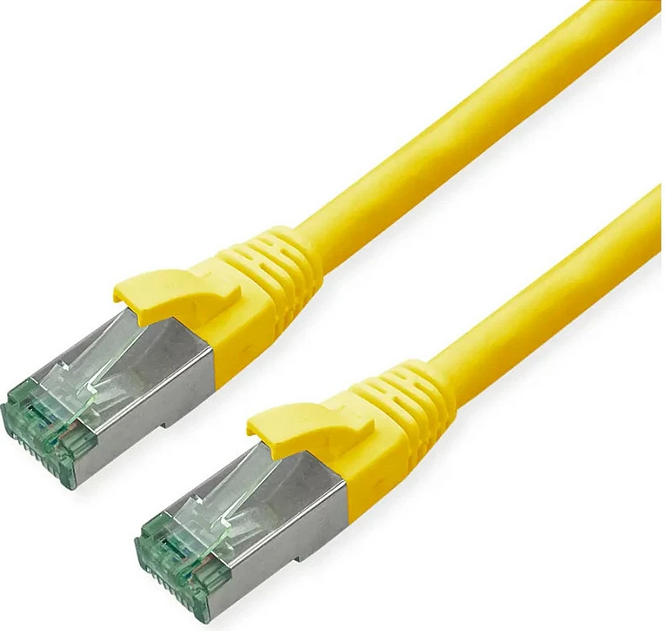 Kabllo rrjeti ROLINE 21.45.3220, Cat6a, 0.5m, S/FTP, RJ45, 10GbE, e verdhë