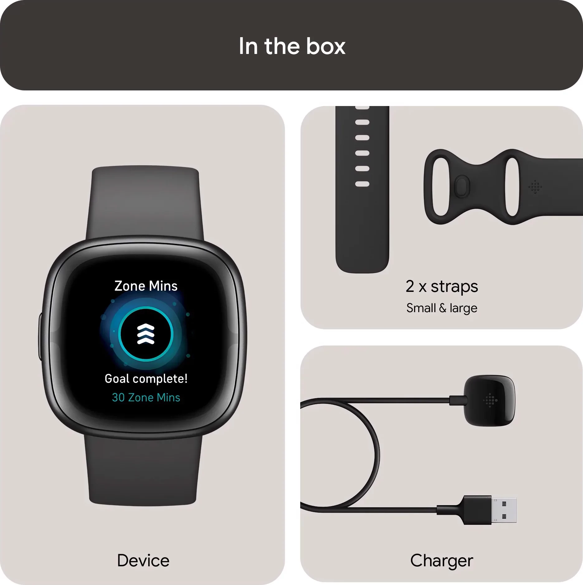 Smartwatch Fitbit Sense 2 FB521BKGB, GPS/SpO2/ECG, Shadow Grey/Graphite