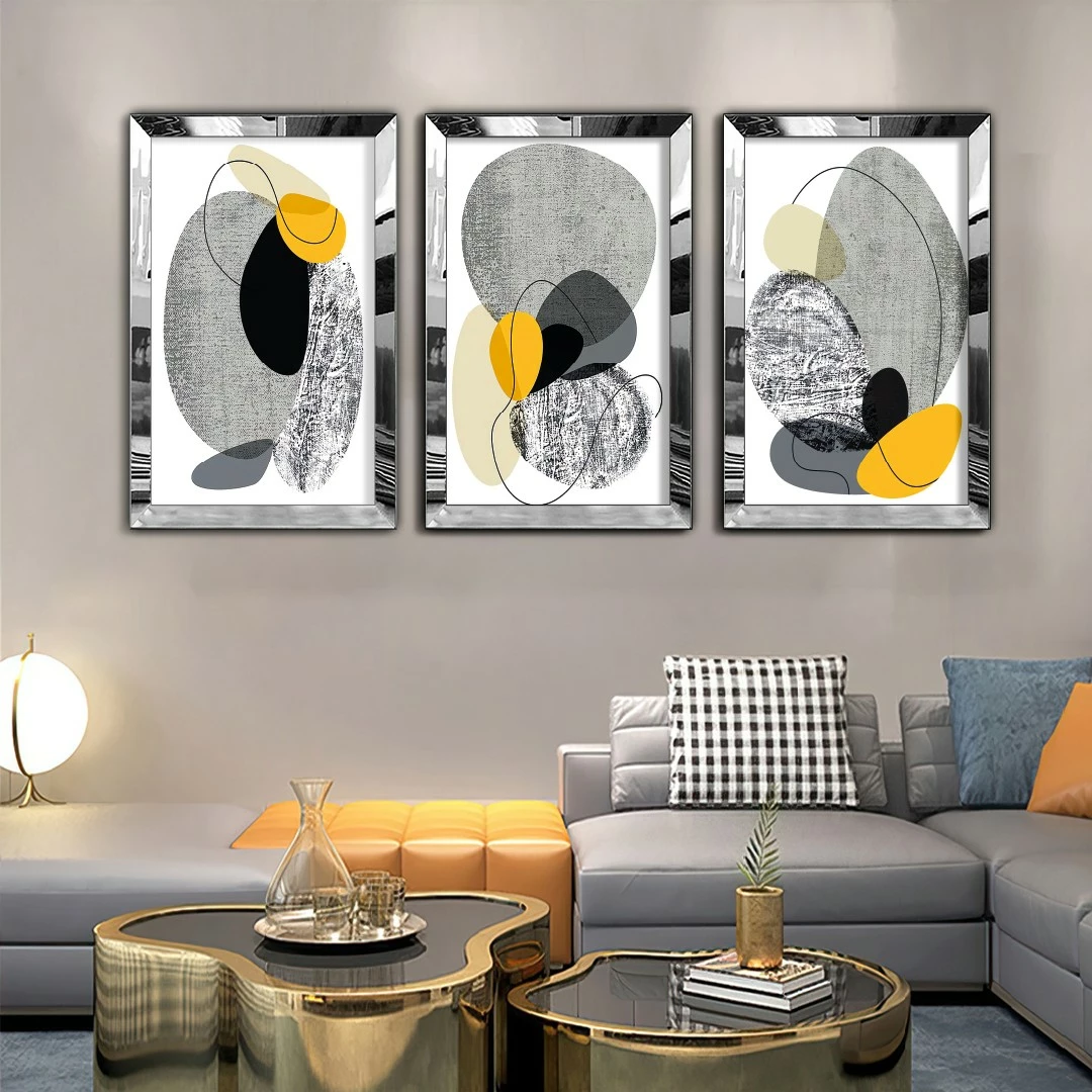 Pikturë dekorative MDF-Plexiglass (3 copë), Wallity, Huhu407, 40x60cm
