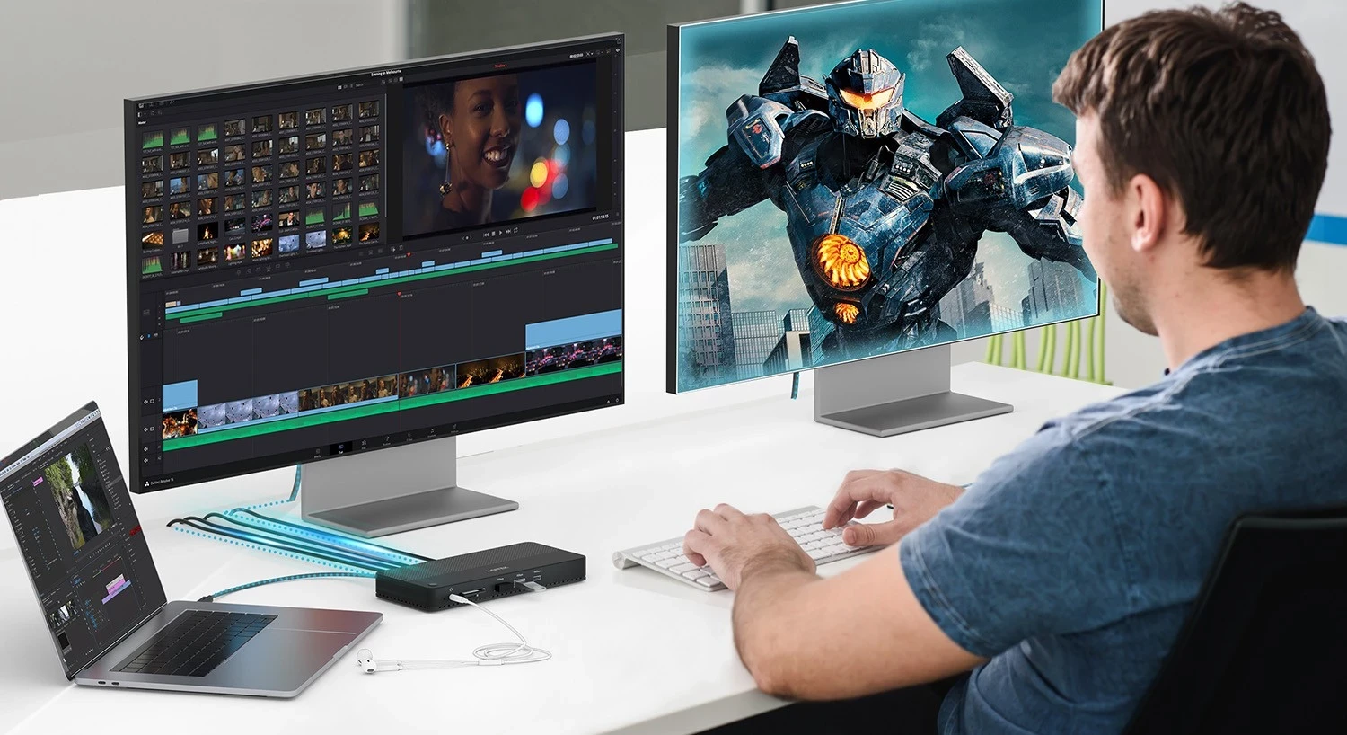 Stacion Dokimi Unitek 12 në 1, HDMI 8K, USB 4, 100 W, ngjyrë e zezë