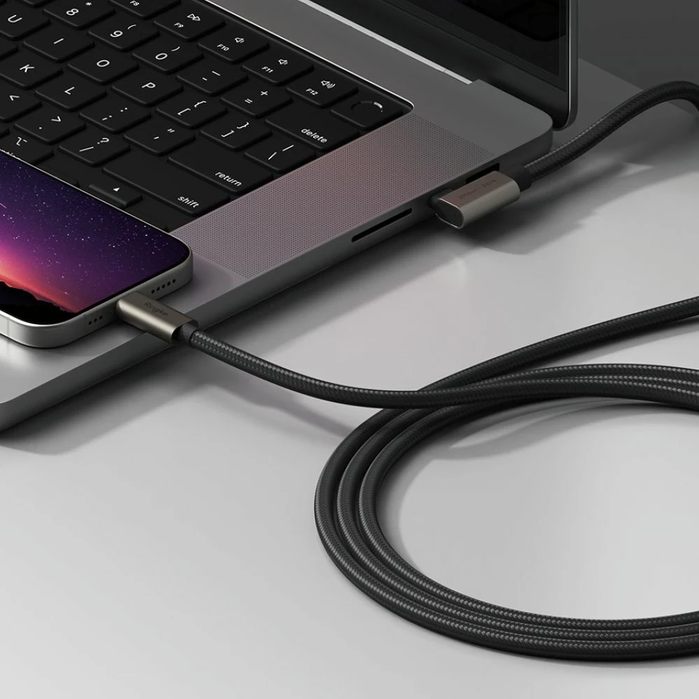 Kabllo USB-C Ringke 3.2 Gen 2x2, 2m, 240W, e zezë
