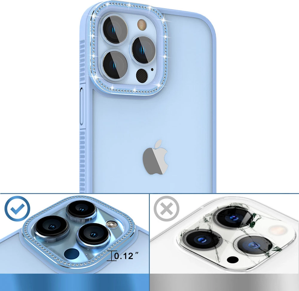 Mbështjellës Kingxbar Sparkle Series për iPhone 13 Pro, me kristale, Blu