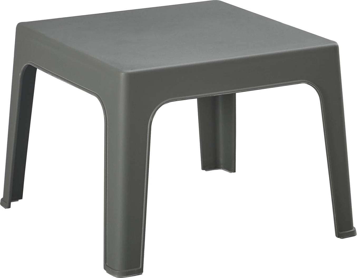 Tavolinë e ulët katrore për kafe, polipropilen, ngjyrë ulliri e errët, SLEEK FH6371.05, 49.5x49.5x40cm