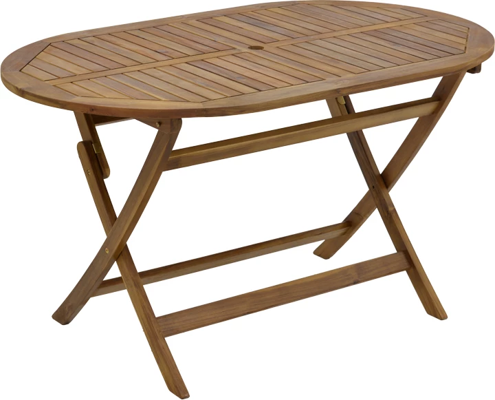 Tavolinë me karrige për terasë Zerco-Falov, dru akacie natyrale, set prej 5 copash, 130x80x72cm