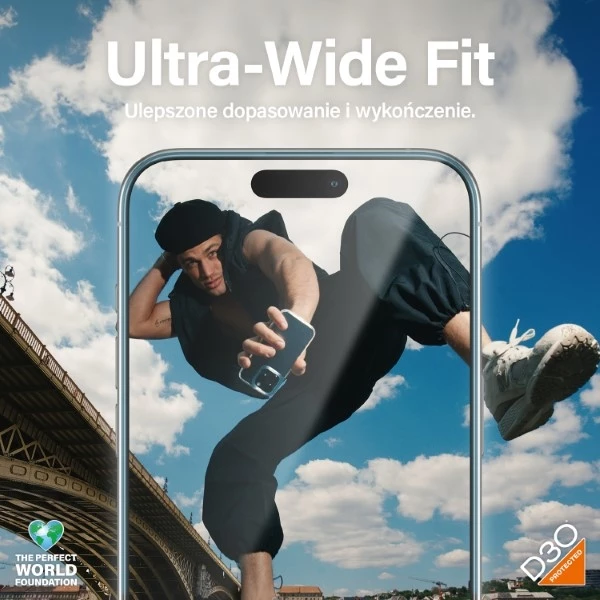 Xham mbrojtës PanzerGlass Matrix Ultra-Wide-Fit për iPhone 15 Pro Max me pozicionues
