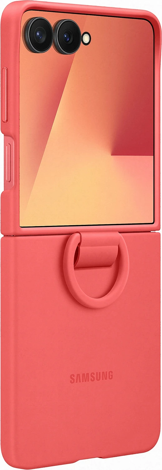 Mbështjellës Samsung Ring Case për Galaxy Flip7, silikon, e kuqe