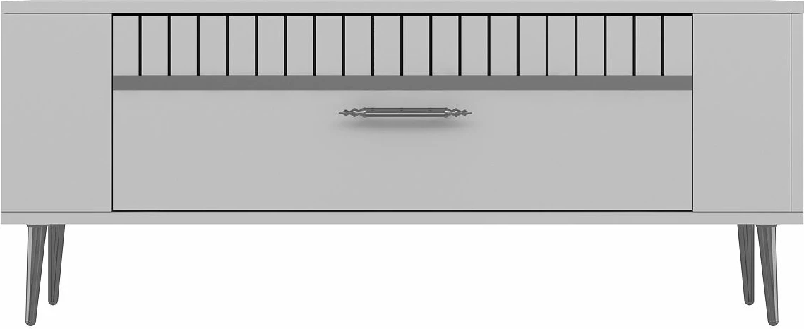 Komodë TV Skye Decor, Retrolp1, e bardhë, argjend