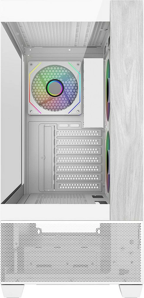 Kasë Cooler Master Elite 690, Midi Tower ATX, RGB, Tempered Glass, e bardhë